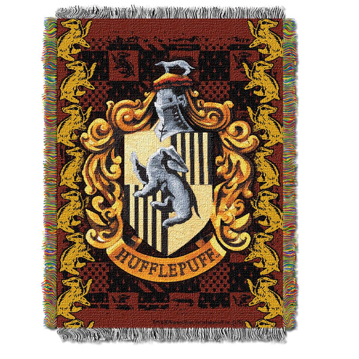 Northwest Harry Potter Hufflepuff Crest Woven Tapestry Throw