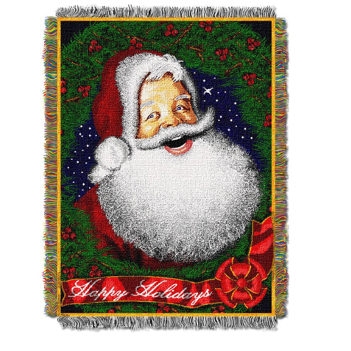 Northwest Howdy Santa Woven Tapestry Throw