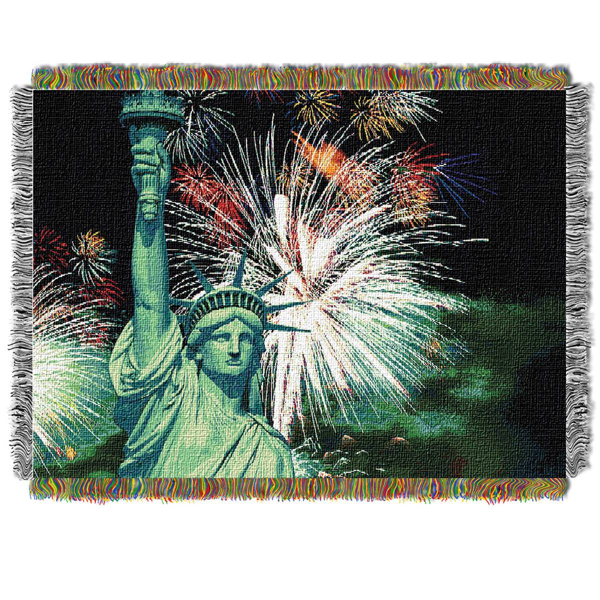 Northwest Lady Liberty Metallic Woven Tapestry Throw
