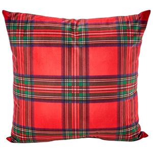 Nourison Red Plaid Decorative Pillow - 18x18