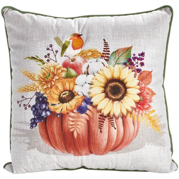 Nourison Pumpkin Flower Arrangement Decorative Pillow - 18x18