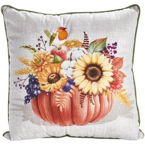 Nourison Pumpkin Flower Arrangement Decorative Pillow - 18x18