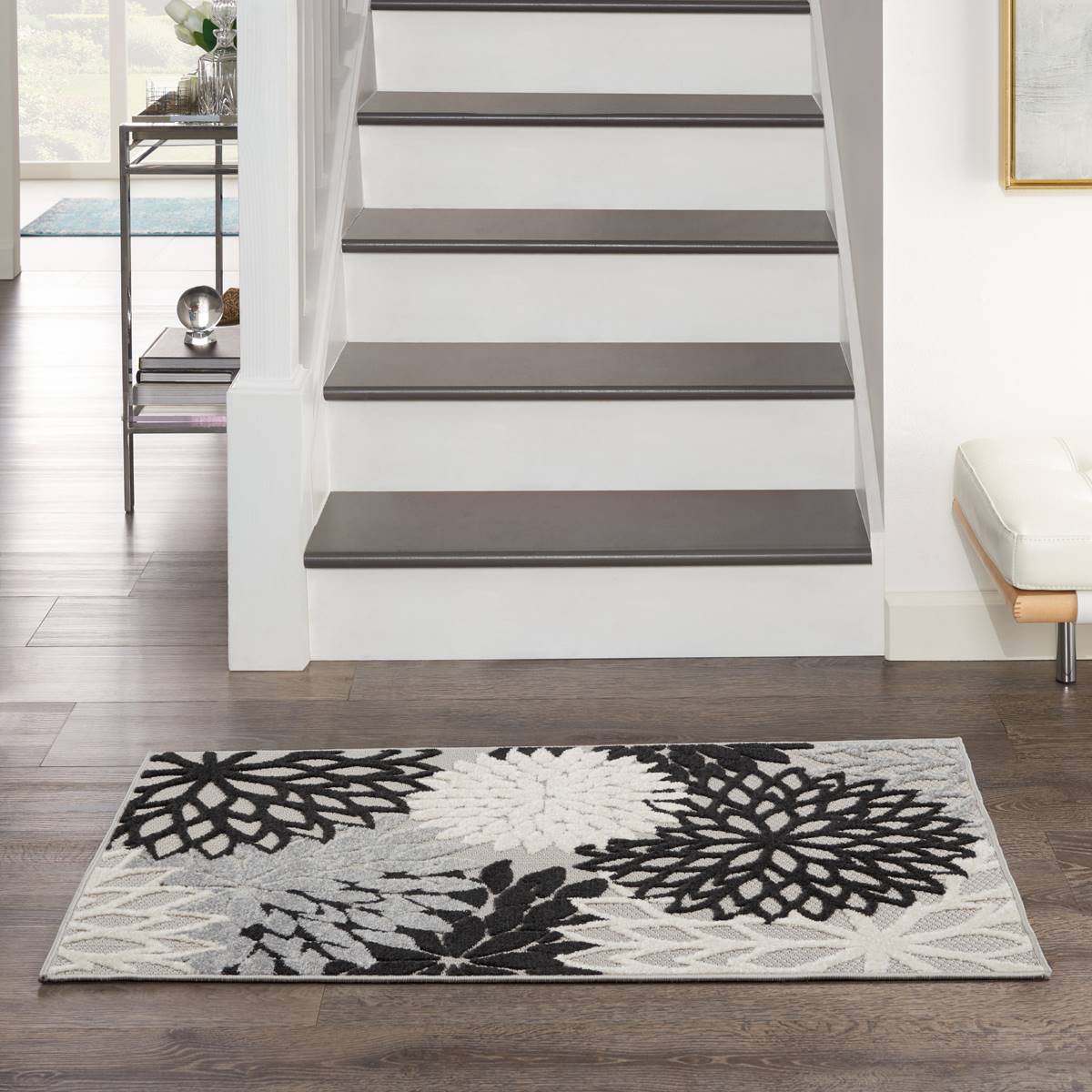 Nourison Aloha Monochrome Tropical Indoor/Outdoor Area Rug