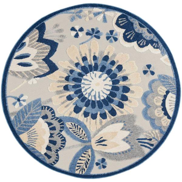 Nourison Aloha Floral Contemporary Round Rug
