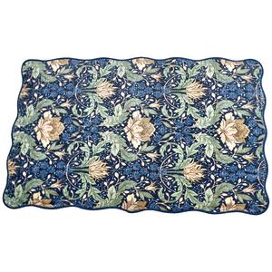 Nourison Scalloped Edges Navy Floral Rug