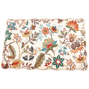 Nourison Scalloped Edges Damask Floral Rug