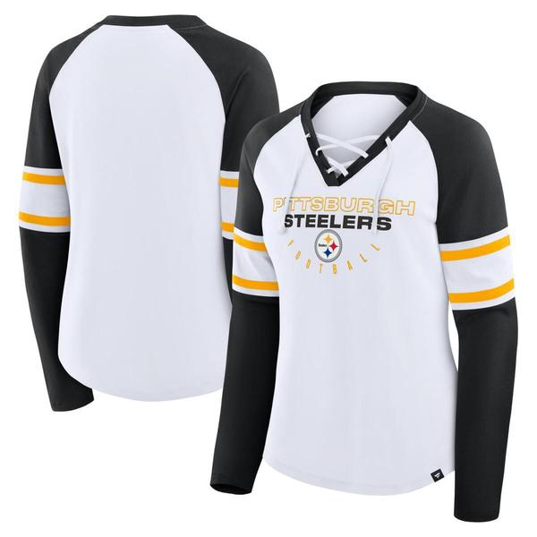Womens NFL Fanatics Pittsburgh Steelers Blitz Lace Up Tee alternate view