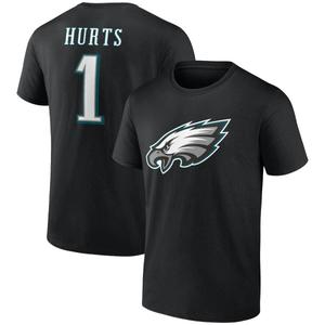 Mens Fanatics Eagles Hurts (1) Short Sleeve Tee - Black