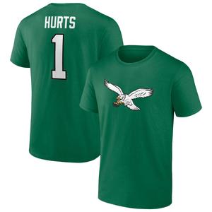 Mens Fanatics Eagles Hurts (1) Classic Throwback Short Sleeve Tee