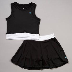 Girls (7-12) RBX 2pc. Crossover Tank & Skort Set - Black/White alternate view