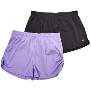Girls (7-16) RBX 2pk. Ruched Mesh Shorts - Lilac Breeze