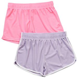 Girls (7-16) RBX 2pk. Mesh Shorts - Bright Lavender alternate view