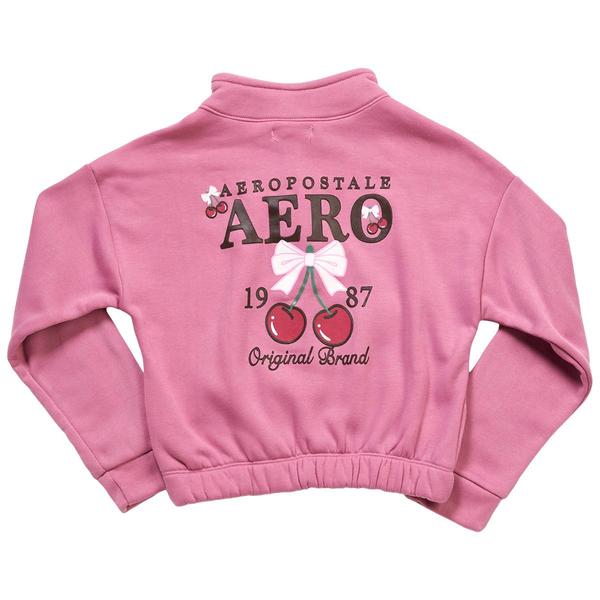 Girls (7-16) Aeropostale Fleeced Cherry 1/4 Zip & Wide Leg Pants alternate view