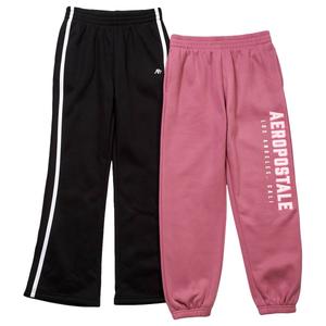 Girls (7-16) Aeropostale 2pk. Fleece Joggers & Flare Pants - Rose
