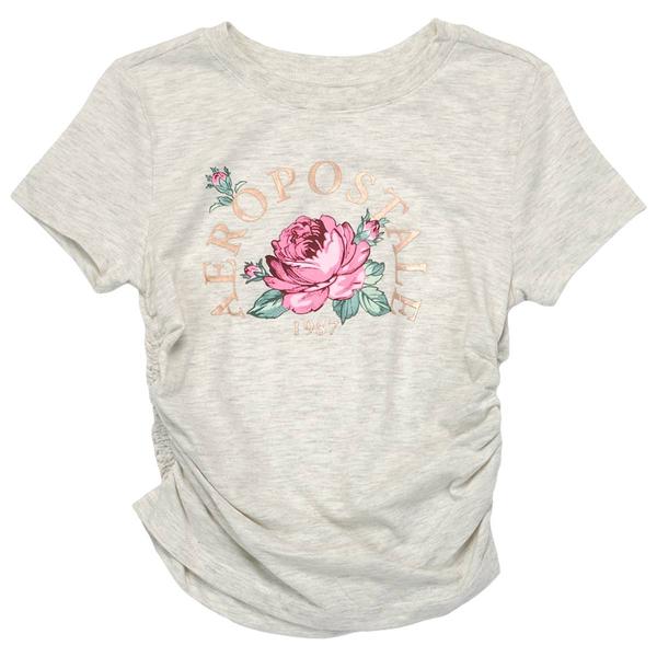 Girls (7-16) Aeropostale Short Sleeve Side Cinched Rose Tee