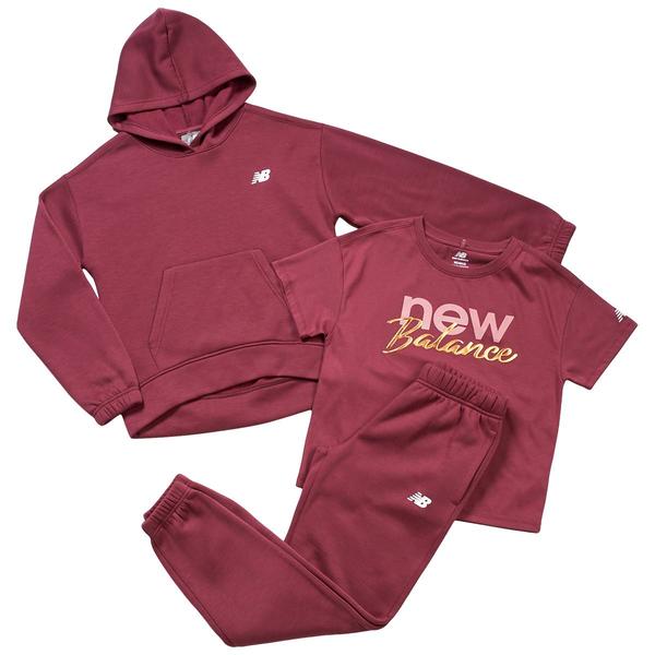Girls (7-12) New Balance 3pc. Hoodie/Short Sleeve Tee/Joggers