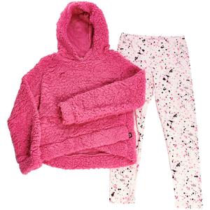 Girls (7-16) RBX Fleece Hoodie w/ Paint Splatter Leggings
