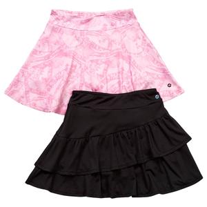 Girls (7-16) RBX 2pk. Solid & Leaf Camo Skort Set