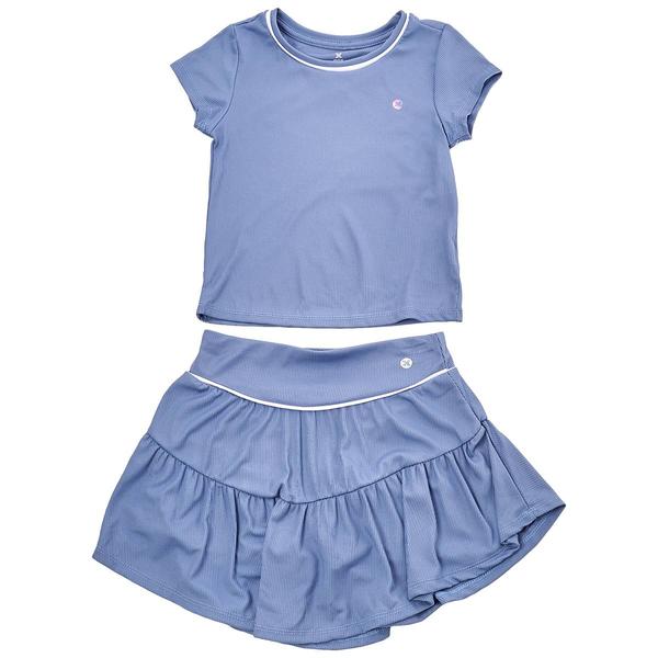 Girls (7-12) RBX Short Sleeve Ribbed Tee & Skort Set