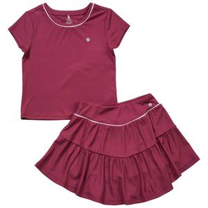 Girls (7-12) RBX 2pc. Short Sleeve Ribbed Top & Skort Set