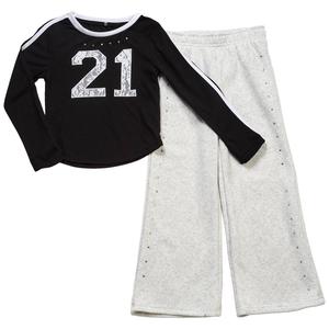 Girls (4-6x) Forever 21 Long Sleeve Lace 21 Top w/ Wide Leg Pants