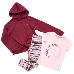 Girls (7-16) RBX 3pc. Solid Hoodie Powerful Tee & Leggings Set