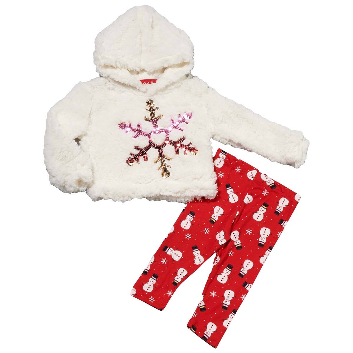Baby Girl (12-24M) One Step Up 2pc. Snowflake Hooded Set