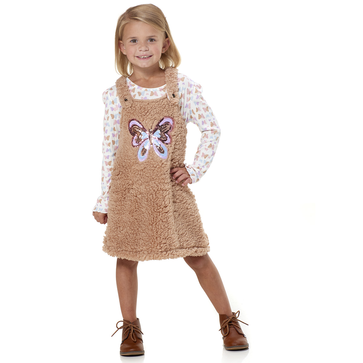 Toddler Girl Colette Lilly 2pc. Butterfly Sherpa Jumper Set