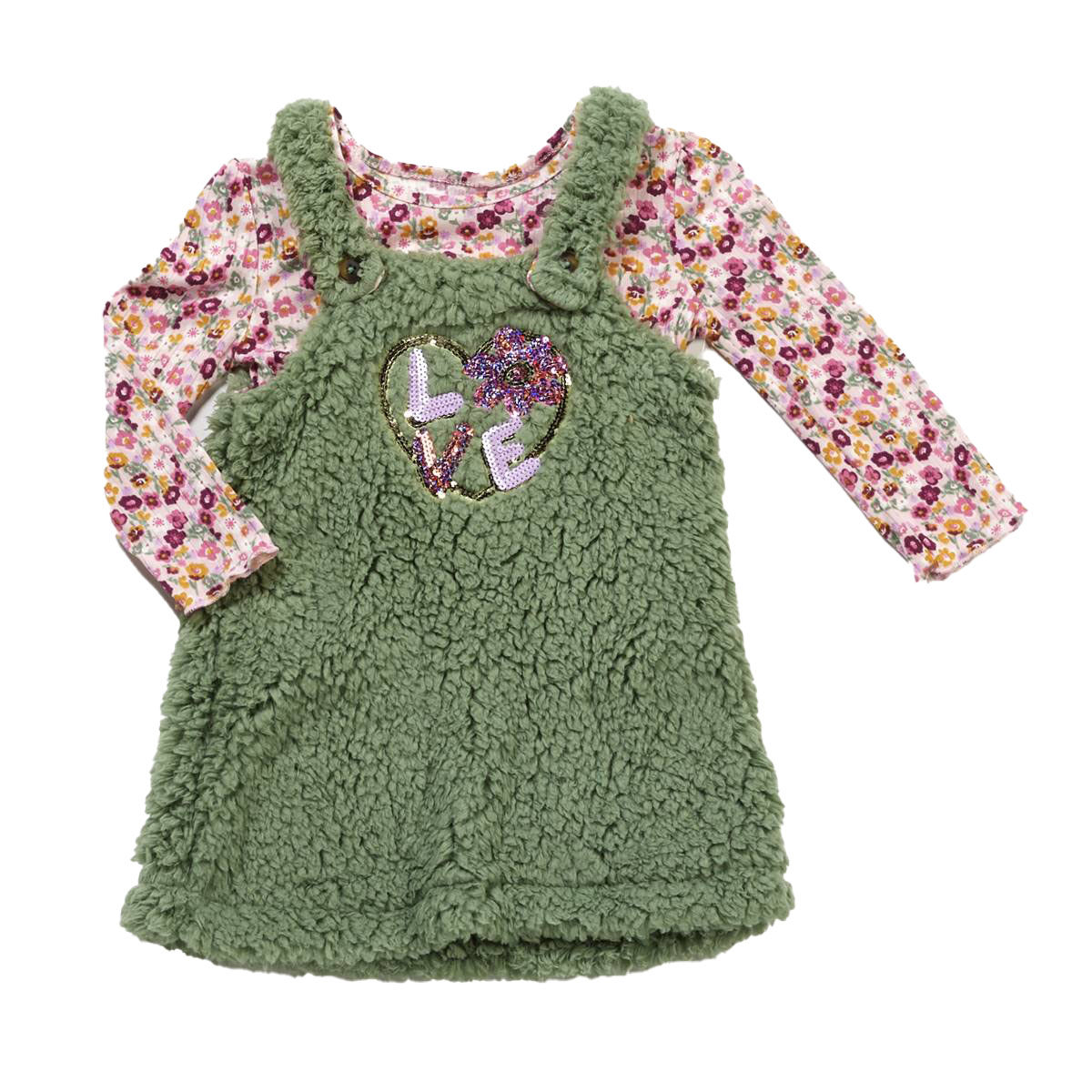 Toddler Girl Colette Lilly 2pc. Love Sherpa Jumper Set