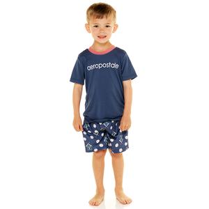 Toddler Boy Aeropostale Short Sleeve Pajama Set - Navy/Red