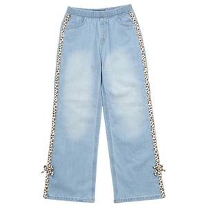 Girls (7-16) Aeropostale Baggy Wide Leg Leopard Bow Jeans alternate view