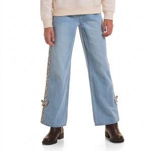 Girls (7-16) Aeropostale Baggy Wide Leg Leopard Bow Jeans
