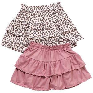 Girls (4-6x) One Step Up 2pk. Ruffle Leopard & Solid Skorts