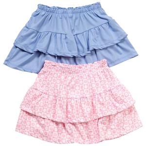 Girls (7-16) One Step Up 2pk. Ruffle Daisy/Check & Solid Skorts alternate view