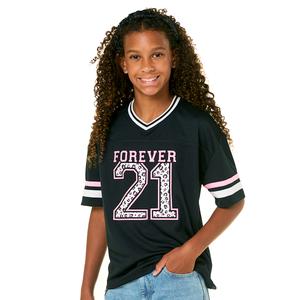 Girls (7-12) Forever 21 Short Sleeve Oversized Leopard Jersey