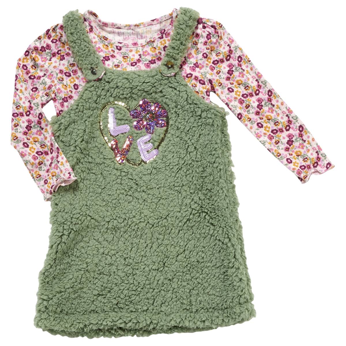 Girls (4-6x) Colette Lilly 2pc. Ditsy Top & Sherpa Jumper