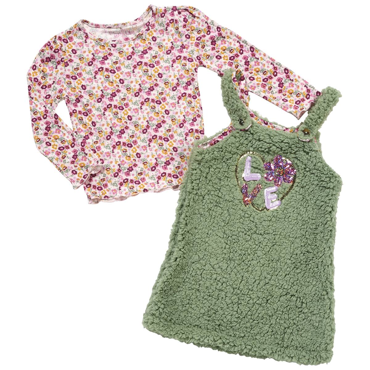 Girls (4-6x) Colette Lilly 2pc. Ditsy Top & Sherpa Jumper