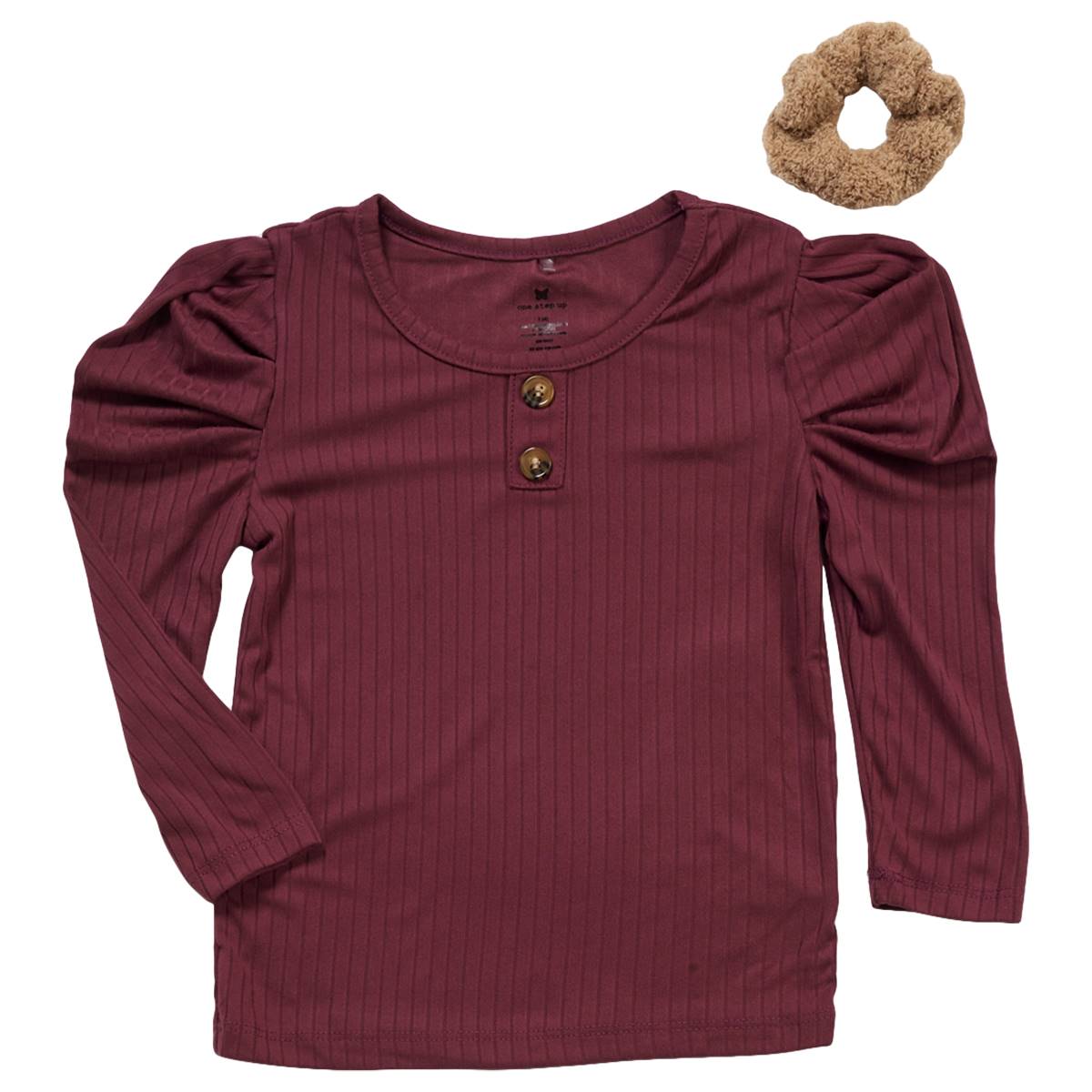Girls (4-6x) One Step Up Solid Yummy Rib Top - Berry Rose