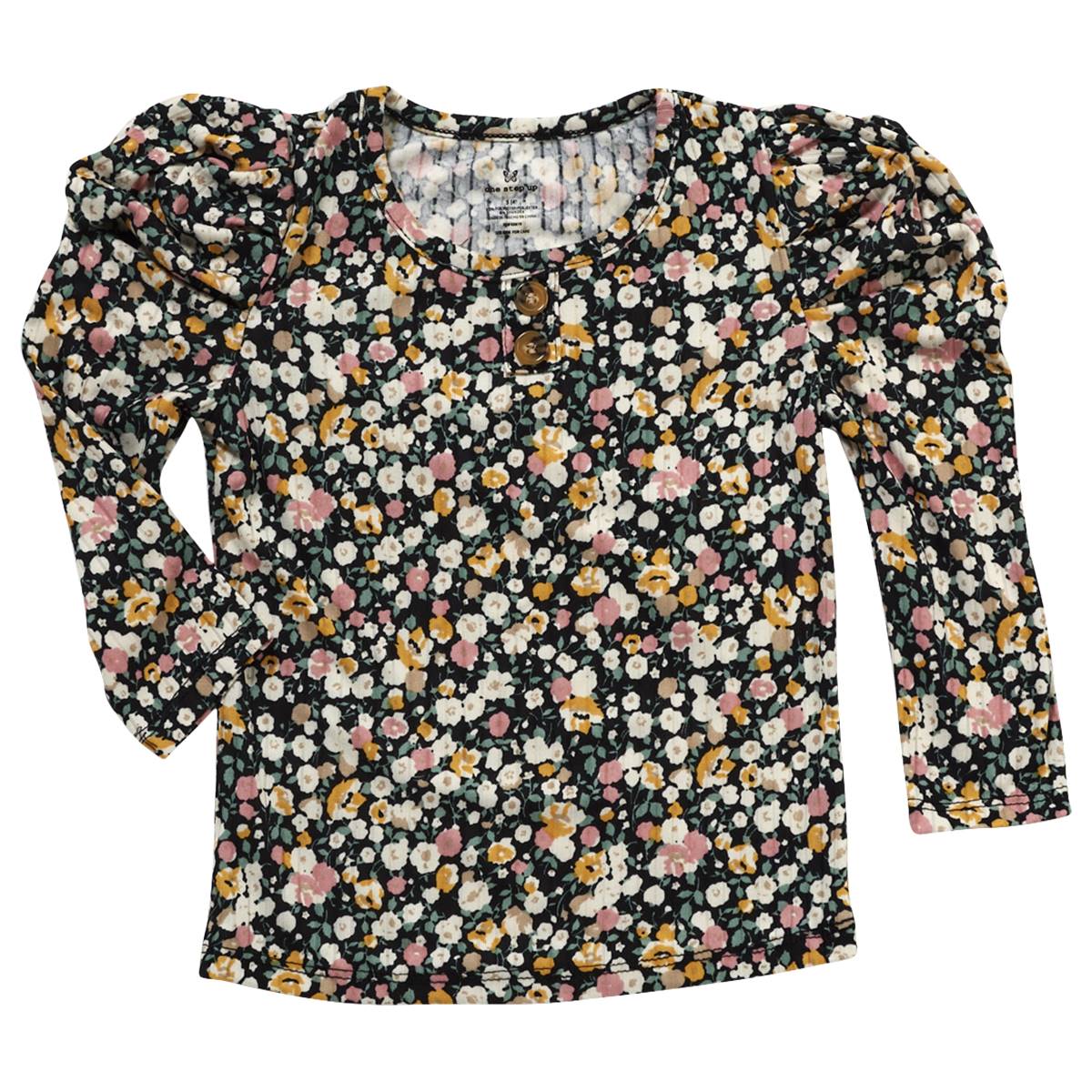 Girls (4-6x) One Step Up Ditsy Floral Rib Top
