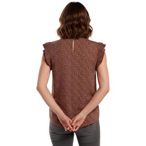 Womens Adrianna Papell Cap Double Pleat Sleeve Leopard Dot Blouse alternate view