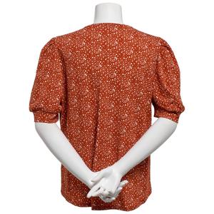 Womens Adrianna Papell Short Sleeve Dot V-Neck Blouse alternate view