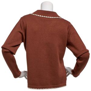 Womens Adrianna Papell Long Sleeve Button Front Textured Cardigan alternate view