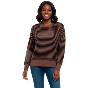 Womens Adrianna Papell Long Sleeve Stripe Sweatshirt