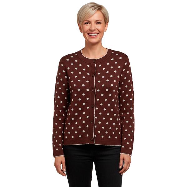 Womens Adrianna Papell Long Sleeve Dot Button Front Cardigan alternate view