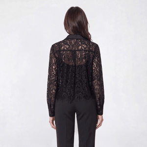 Womens Adrianna Papell Long Sleeve Lace Button Front Blouse alternate view
