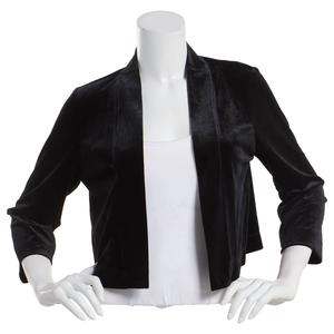 Womens Perceptions 3/4 Sleeve Velvet Shrug