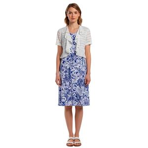 Petite Perceptions Short Sleeve Leaf Drape Jacket Dress