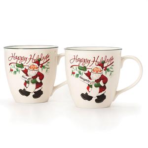 Pfaltzgraff(R) Winterberry Naughty and Nice Mugs