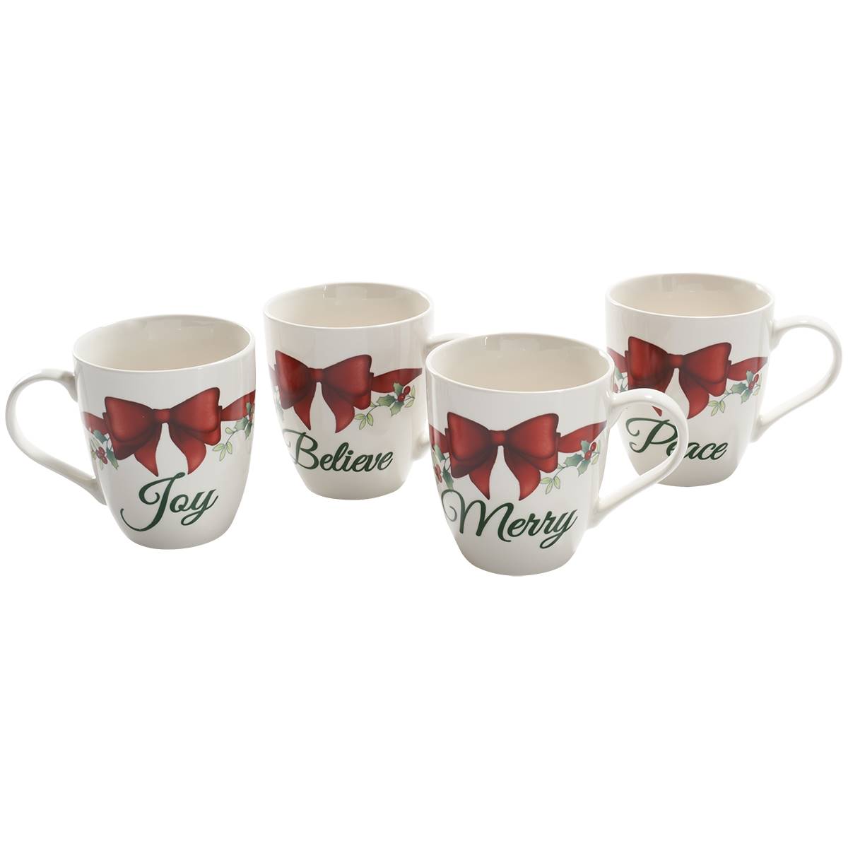 Pfaltzgraff(R) 20oz. Porcelain Mugs W/ Red Ribbon Set