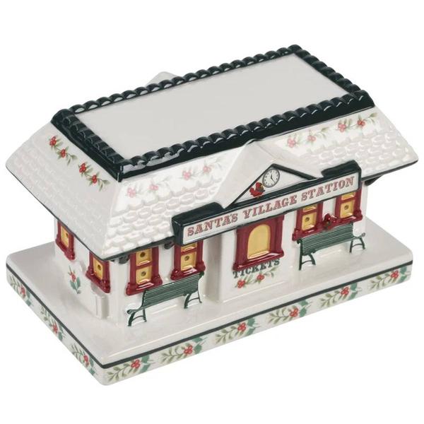 Pfaltzgraff(R) Winterberry Village Train Station with LED Light alternate view